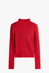 rib knit shoulder pad top