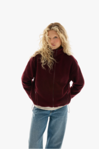 zip through teddy sweatshirt