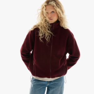 zip through teddy sweatshirt