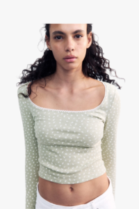 picot trimmed cotton top