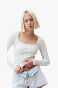 picot trimmed cotton top