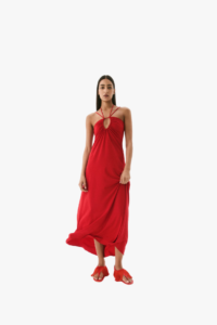 draped halterneck dress
