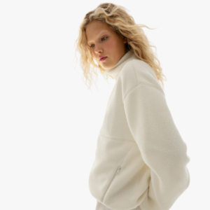 zip through teddy sweatshirt